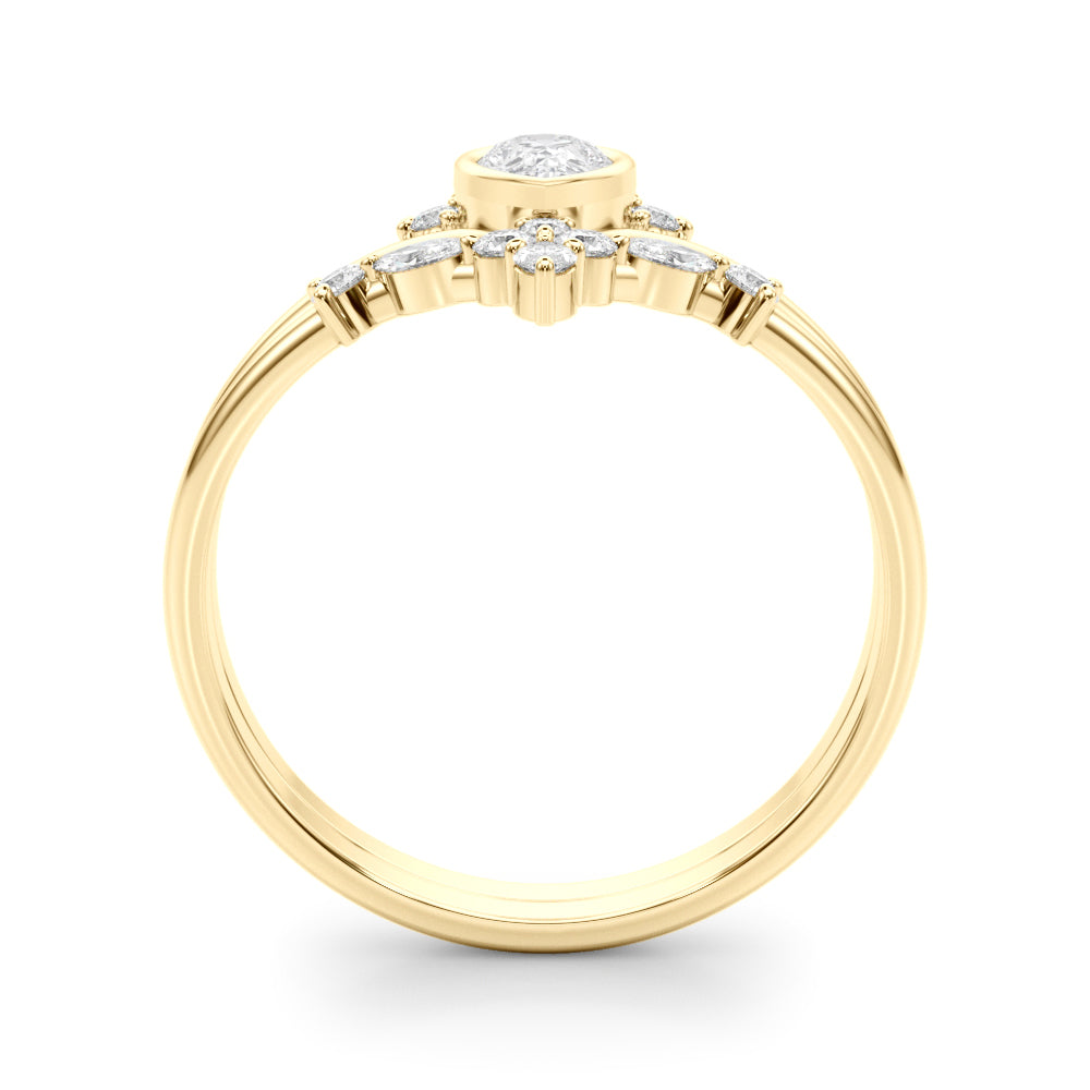 1/2 ct tw Pear Lab Grown Diamond Ring in 14K Yellow Gold