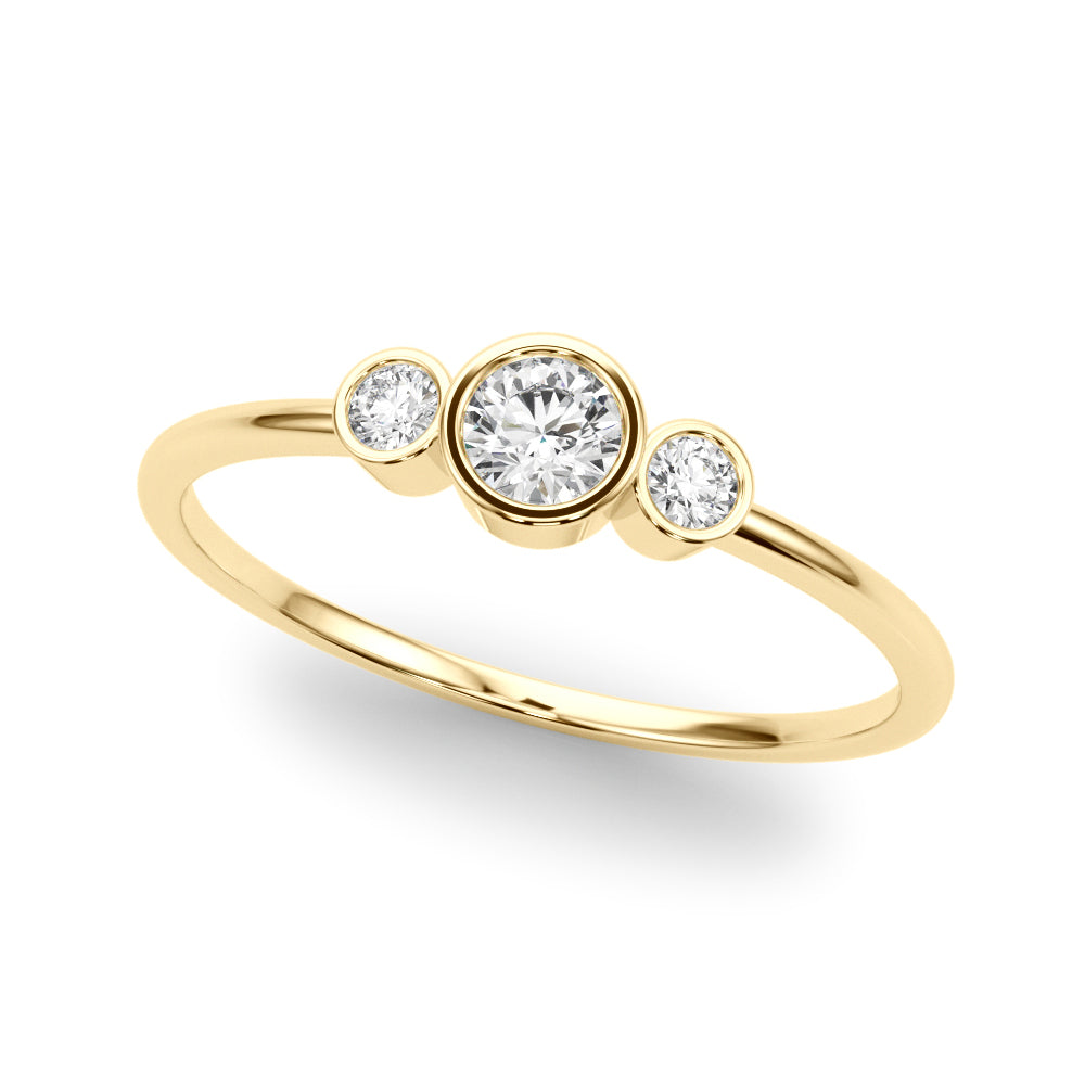 1/5 ct tw Round Lab Grown Diamond Ring in 14K Yellow Gold