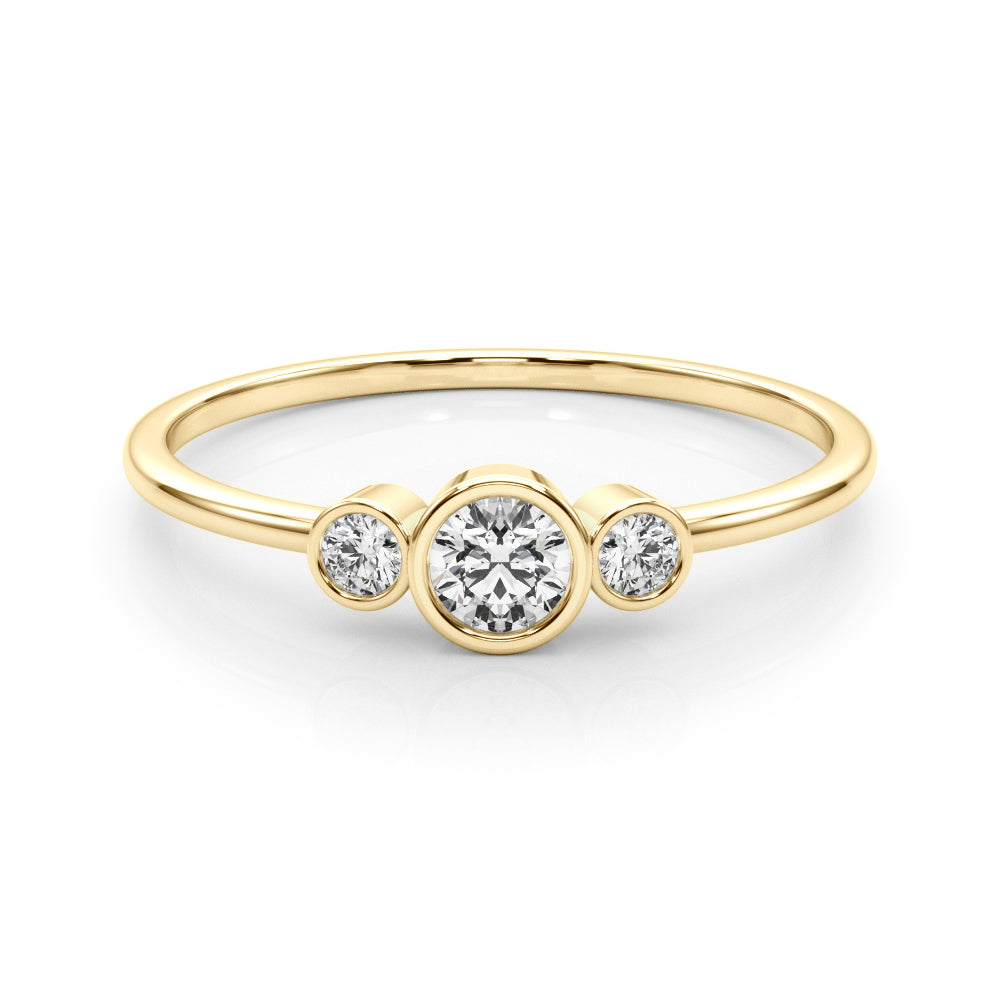 1/5 ct tw Round Lab Grown Diamond Ring in 14K Yellow Gold