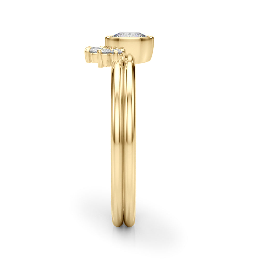 3/8 ct tw Round Lab Grown Diamond Ring in 14K Yellow Gold