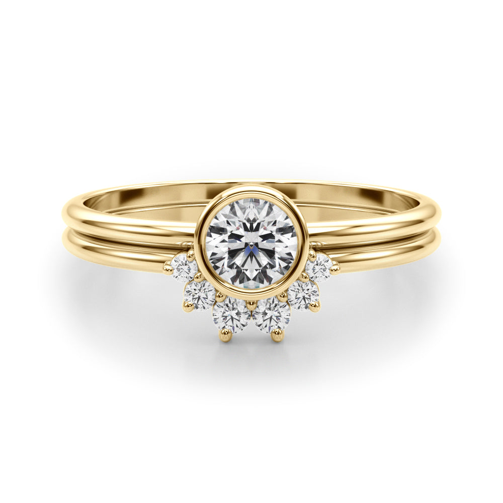 3/8 ct tw Round Lab Grown Diamond Ring in 14K Yellow Gold