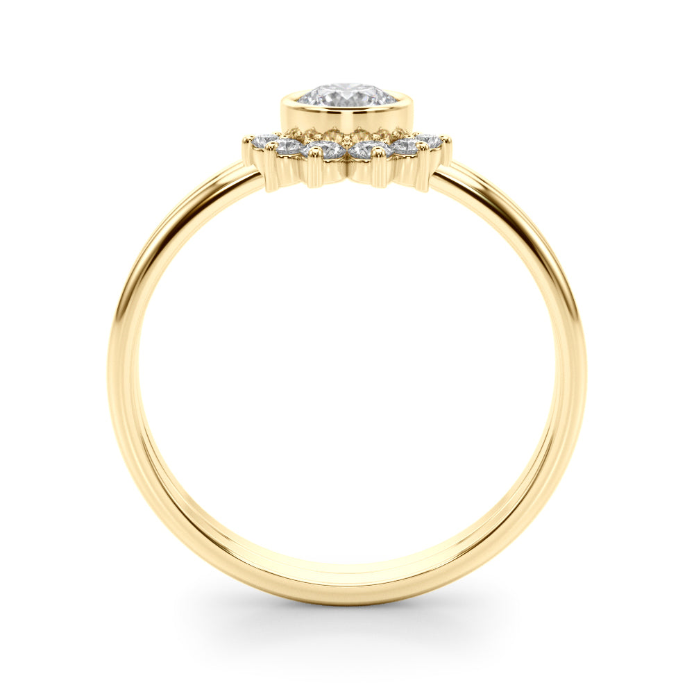3/8 ct tw Round Lab Grown Diamond Ring in 14K Yellow Gold