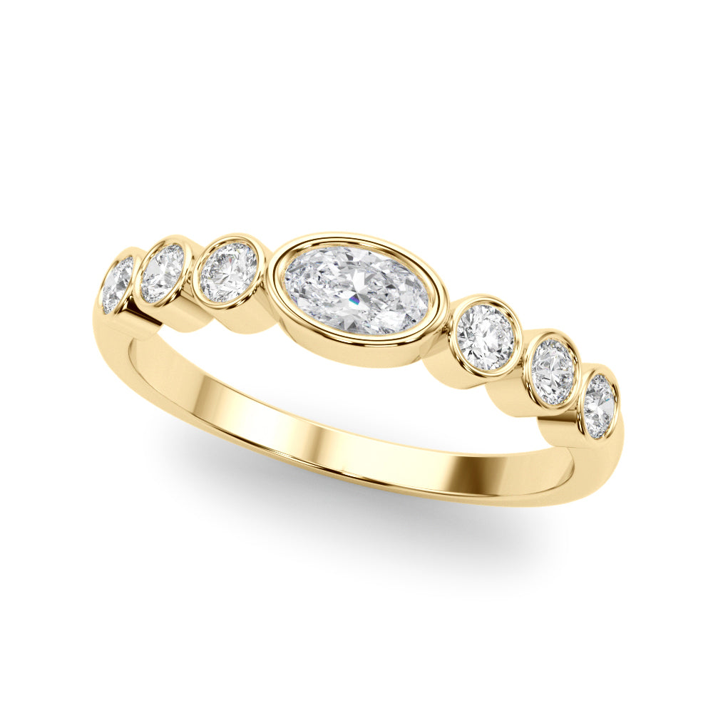 1/2 ct tw Oval Lab Grown Diamond Ring in 14K Yellow Gold