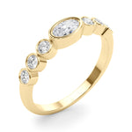 1/2 ct tw Oval Lab Grown Diamond Ring in 14K Yellow Gold