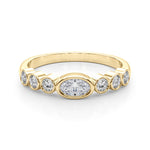 1/2 ct tw Oval Lab Grown Diamond Ring in 14K Yellow Gold