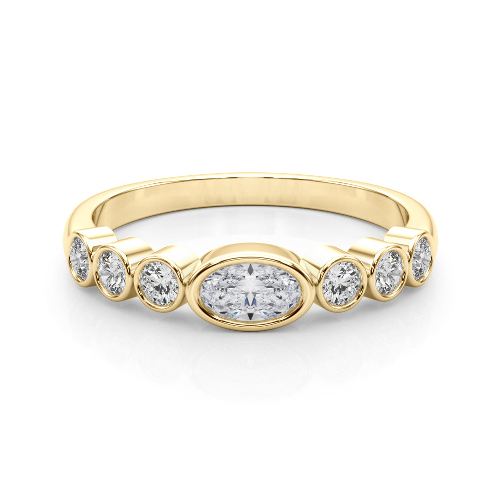 1/2 ct tw Oval Lab Grown Diamond Ring in 14K Yellow Gold