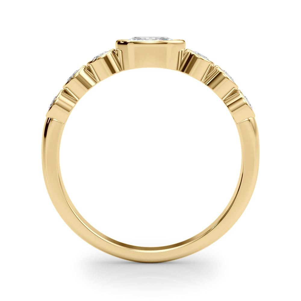 1/2 ct tw Oval Lab Grown Diamond Ring in 14K Yellow Gold