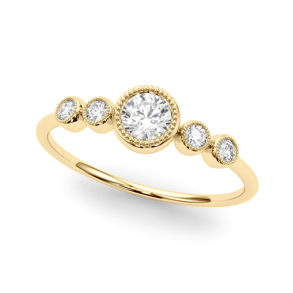 1/3 ct tw Round Lab Grown Diamond Ring in 14K Yellow Gold