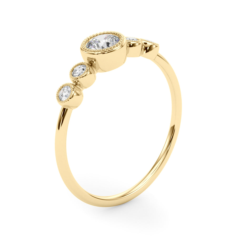 1/3 ct tw Round Lab Grown Diamond Ring in 14K Yellow Gold