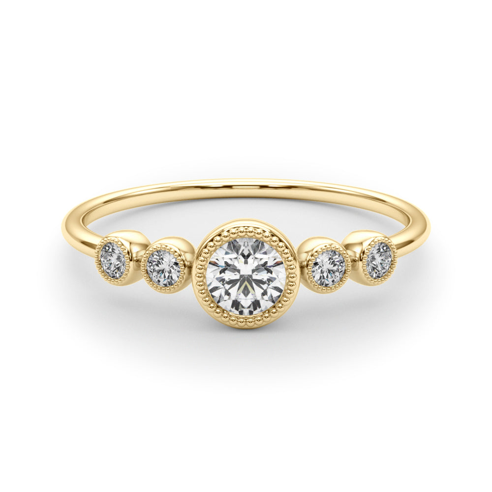 1/3 ct tw Round Lab Grown Diamond Ring in 14K Yellow Gold