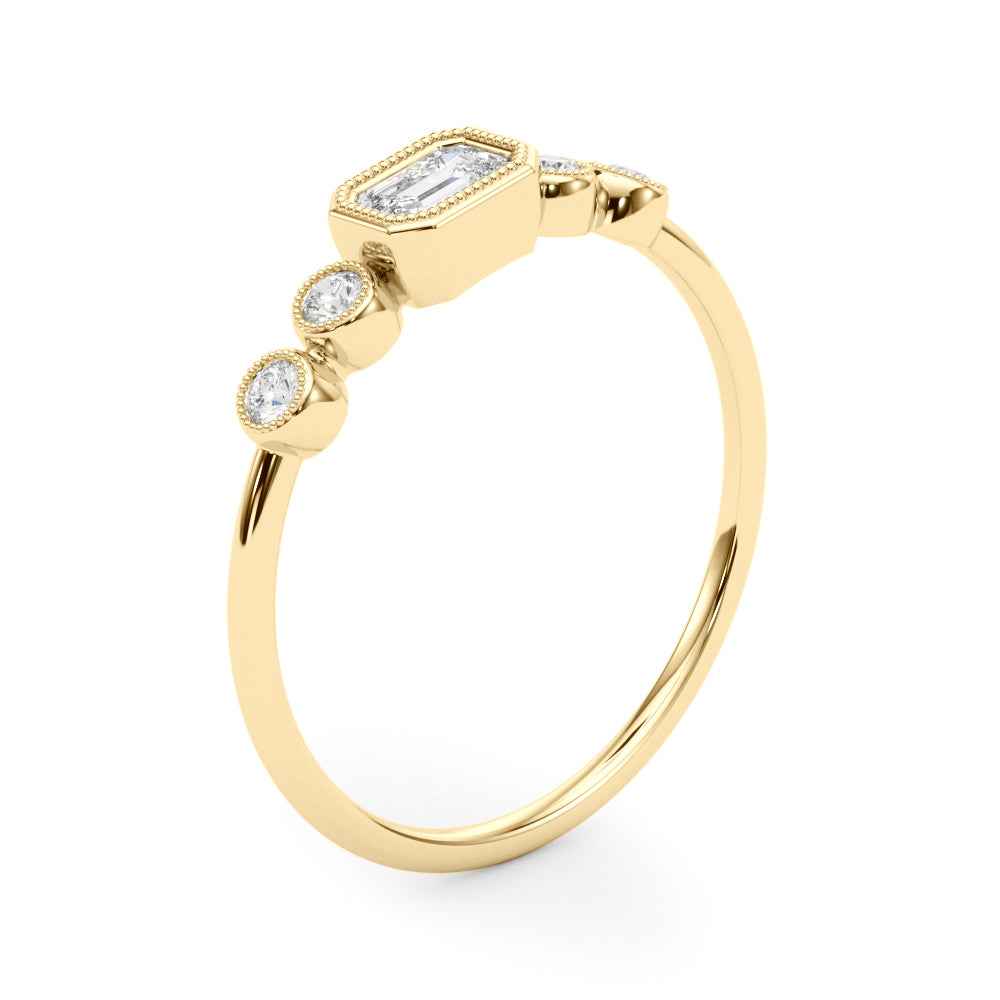 1/3 ct tw Emerald-Cut Lab Grown Diamond Ring in 14K Yellow Gold