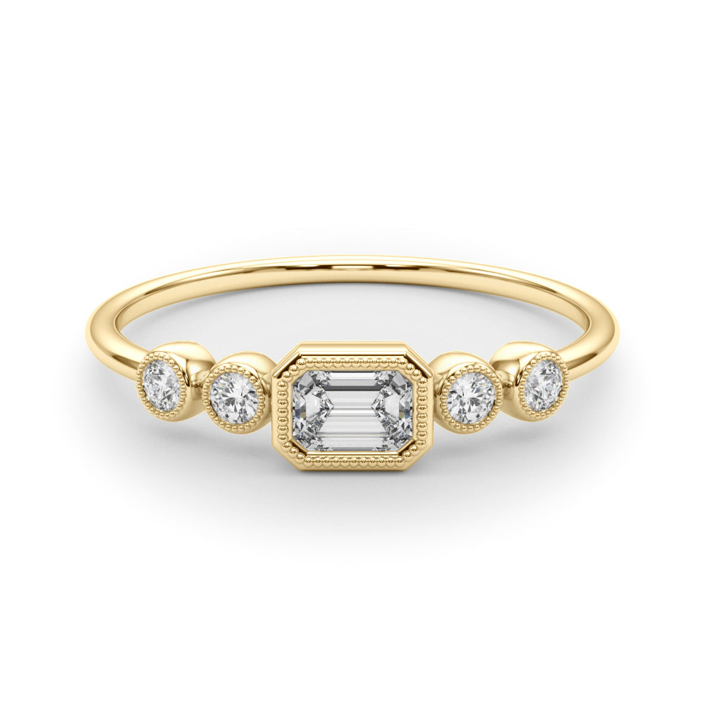1/3 ct tw Emerald-Cut Lab Grown Diamond Ring in 14K Yellow Gold