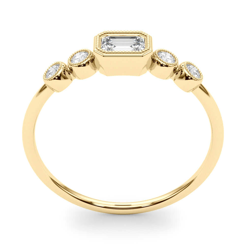 1/3 ct tw Emerald-Cut Lab Grown Diamond Ring in 14K Yellow Gold