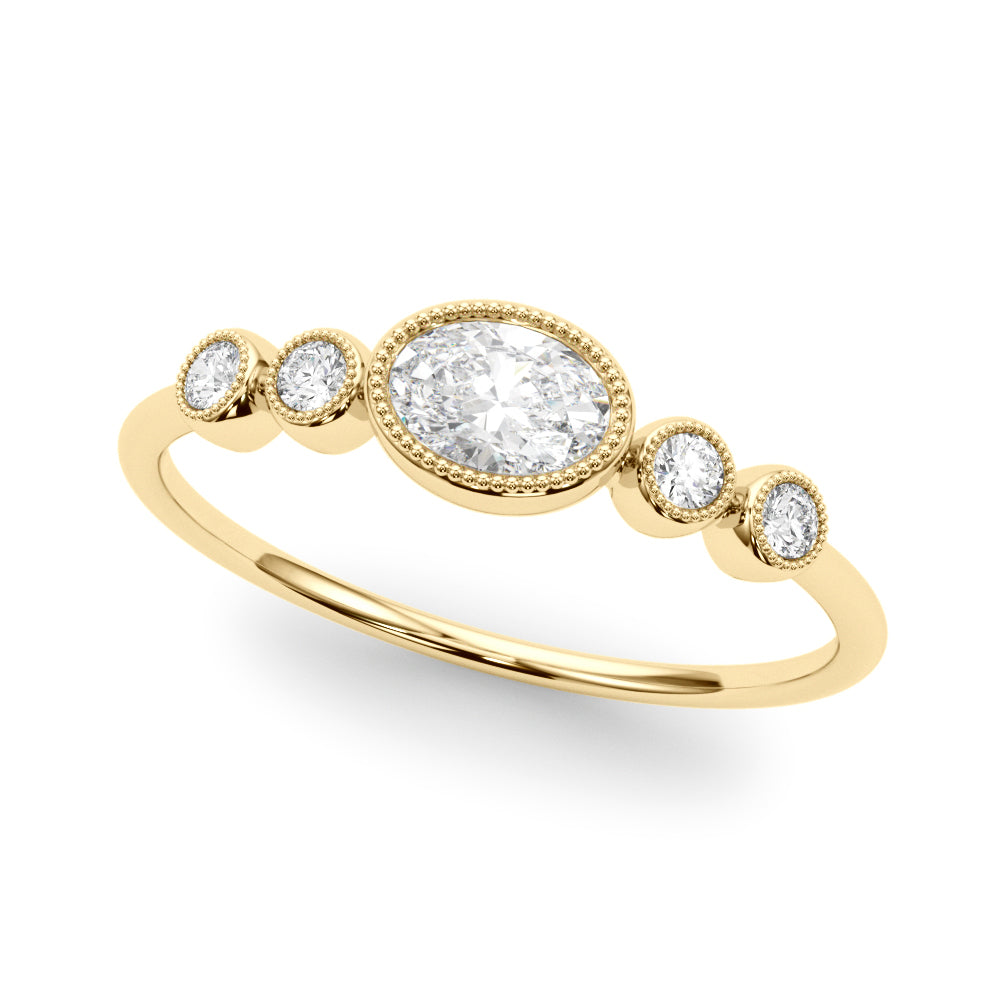 1/3 ct tw Oval Lab Grown Diamond Ring in 14K Yellow Gold