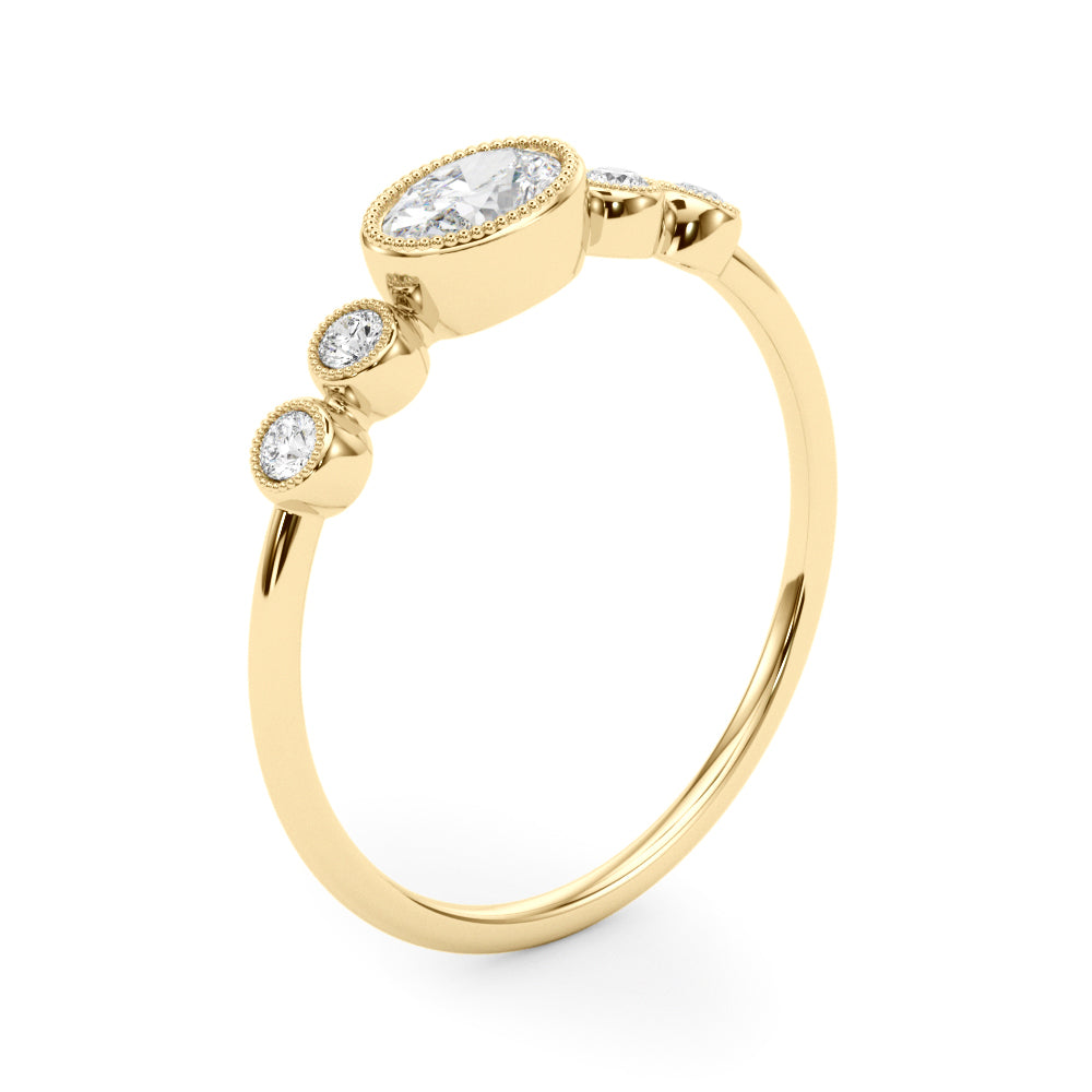 1/3 ct tw Oval Lab Grown Diamond Ring in 14K Yellow Gold