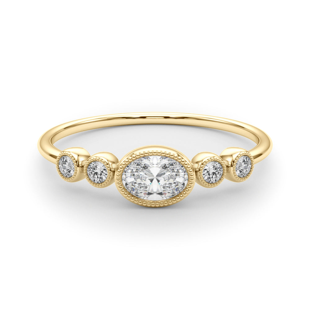 1/3 ct tw Oval Lab Grown Diamond Ring in 14K Yellow Gold