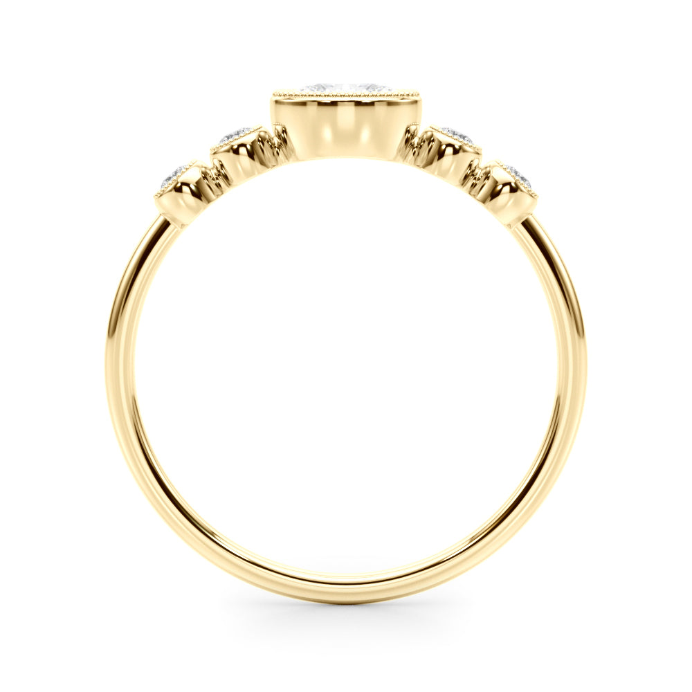 1/3 ct tw Oval Lab Grown Diamond Ring in 14K Yellow Gold