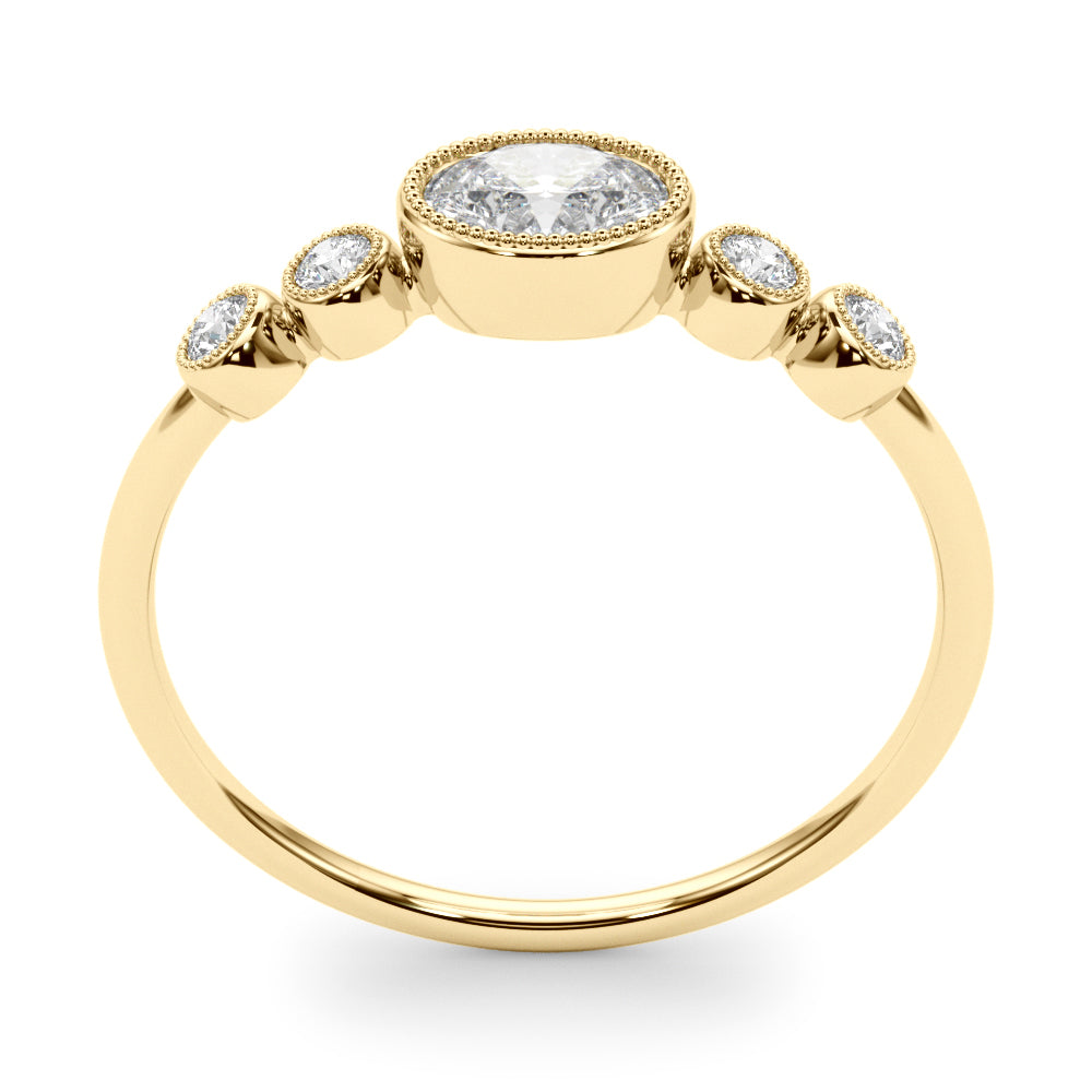 1/3 ct tw Oval Lab Grown Diamond Ring in 14K Yellow Gold