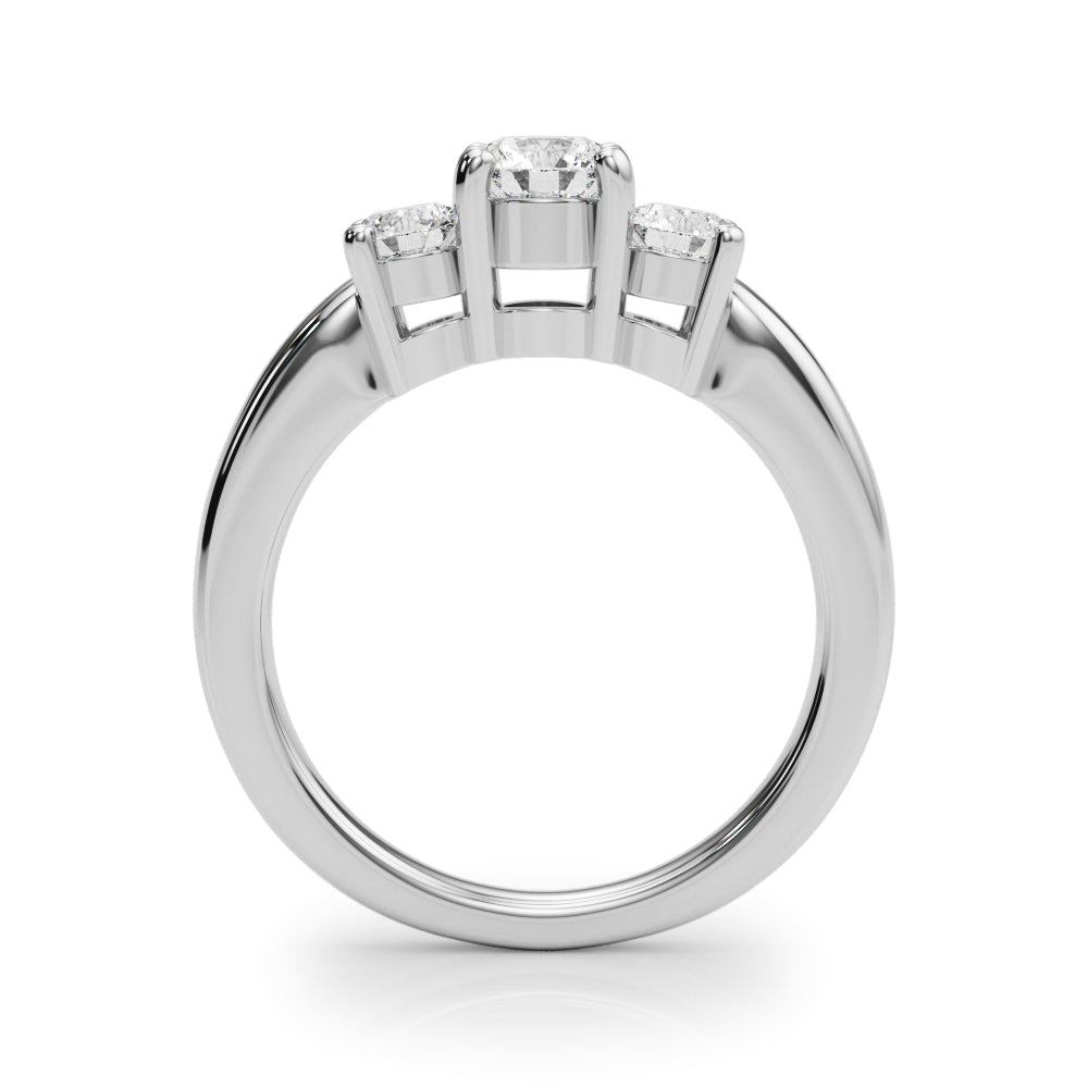 2 ct tw Round Lab Grown Diamond Three-Stone Engagement Ring in 14K White Gold