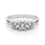 1 ct tw Round Lab Grown Diamond Three-Stone Engagement Ring in 14K White Gold