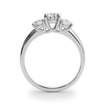 1 ct tw Round Lab Grown Diamond Three-Stone Engagement Ring in 14K White Gold