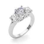 1 3/4 ct tw Round Lab Grown Diamond Three-Stone Engagement Ring in 14K White Gold