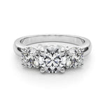 Lab Grown Diamond 3 Stone Engagement Ring Round | 14kt White Gold | Picasso Gold & Diamond