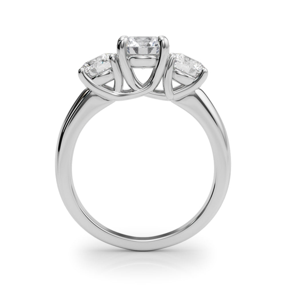 Lab Grown Diamond 3 Stone Engagement Ring Round | 14kt White Gold | Picasso Gold & Diamond