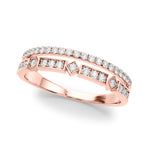 1/5 ct tw Lab Grown Diamond Wedding Band in 14K Rose Gold