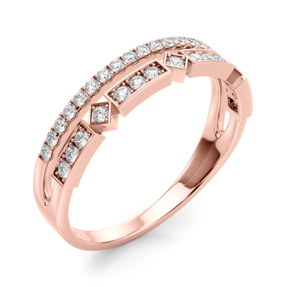 1/5 ct tw Lab Grown Diamond Wedding Band in 14K Rose Gold