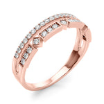 1/5 ct tw Lab Grown Diamond Wedding Band in 14K Rose Gold