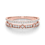 1/5 ct tw Lab Grown Diamond Wedding Band in 14K Rose Gold