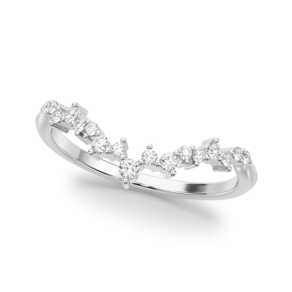 1/5 ct tw Lab Grown Diamond Wedding Band in 14K White Gold