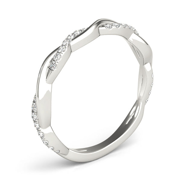 1/5 ct tw Lab Grown Diamond Wedding Band in 14K White Gold