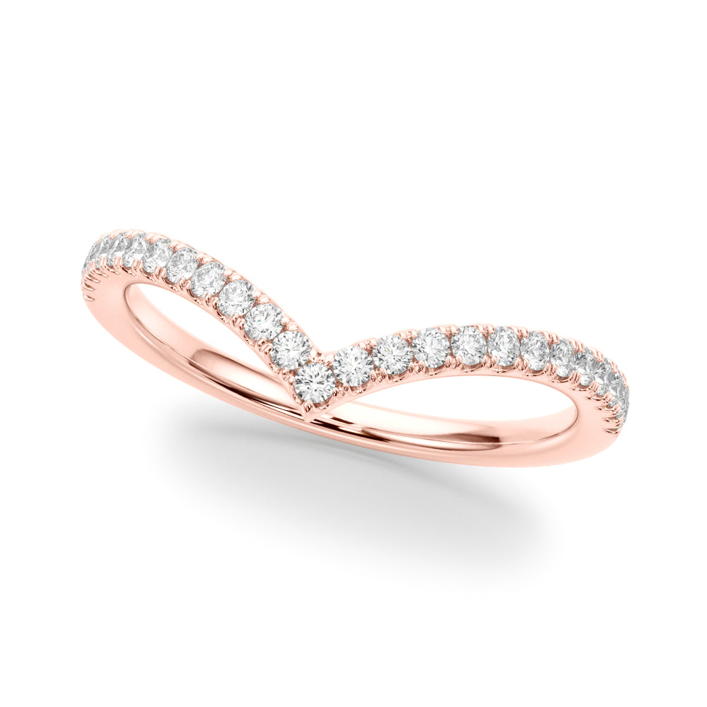 1/5 ct tw Lab Grown Diamond Wedding Band in 14K Rose Gold