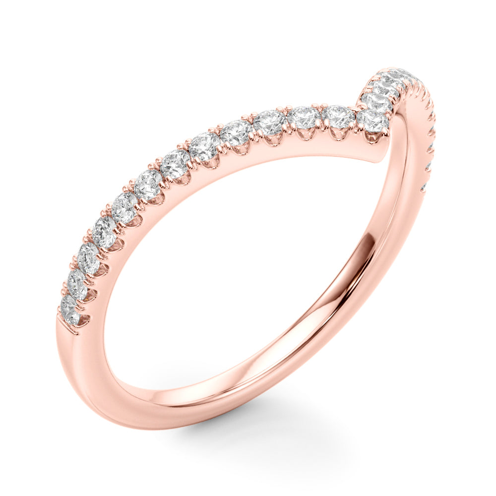 1/5 ct tw Lab Grown Diamond Wedding Band in 14K Rose Gold