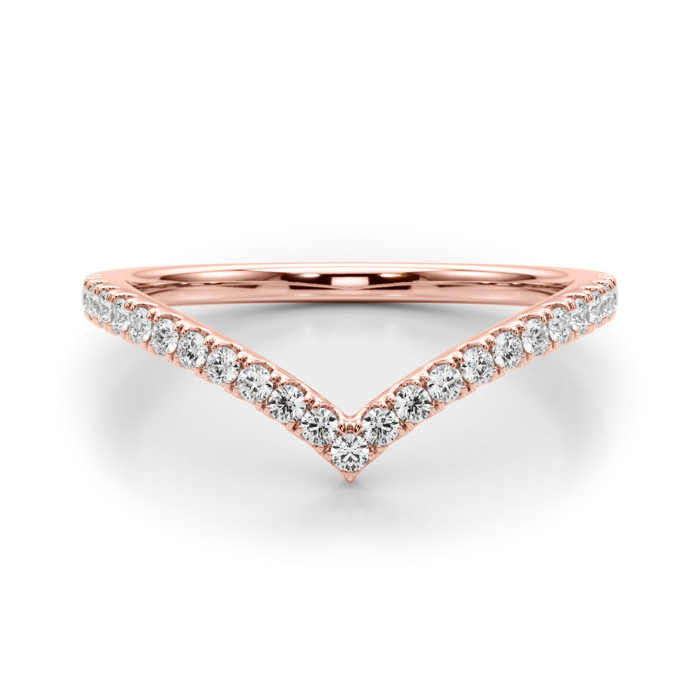 1/5 ct tw Lab Grown Diamond Wedding Band in 14K Rose Gold