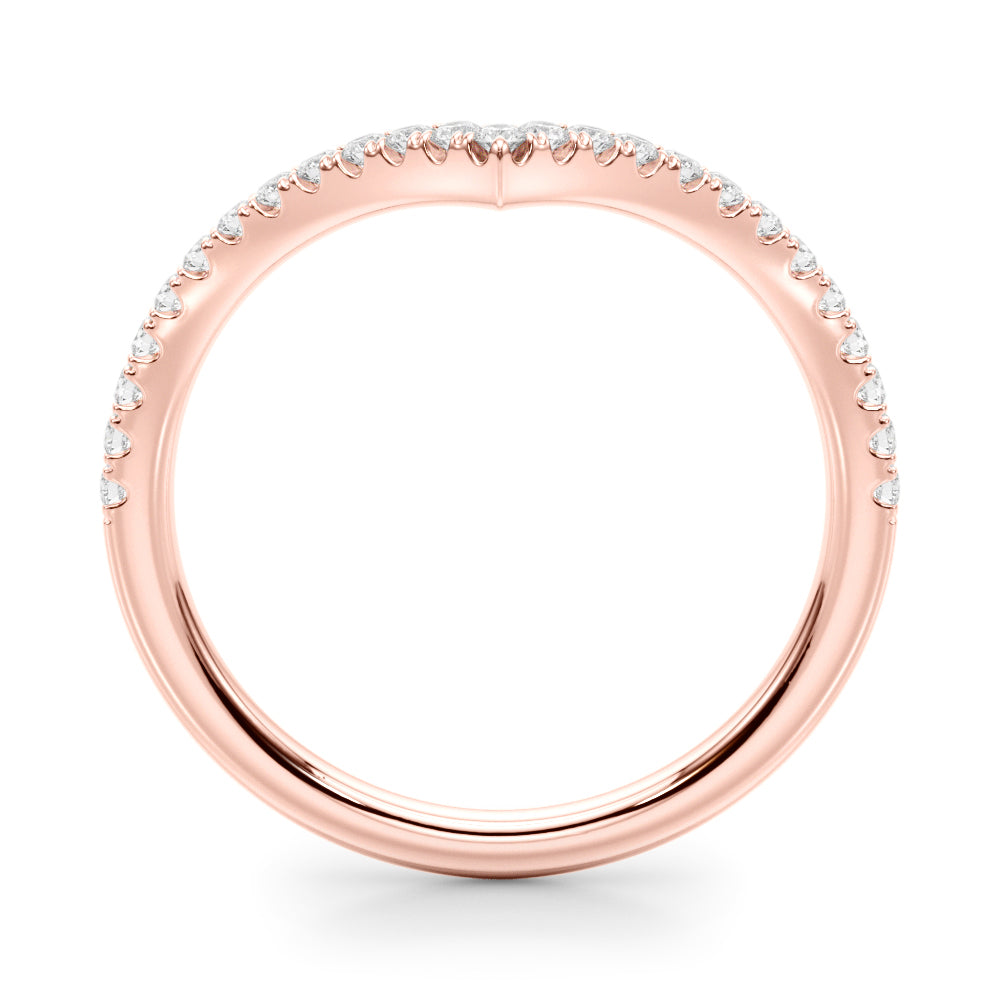 1/5 ct tw Lab Grown Diamond Wedding Band in 14K Rose Gold
