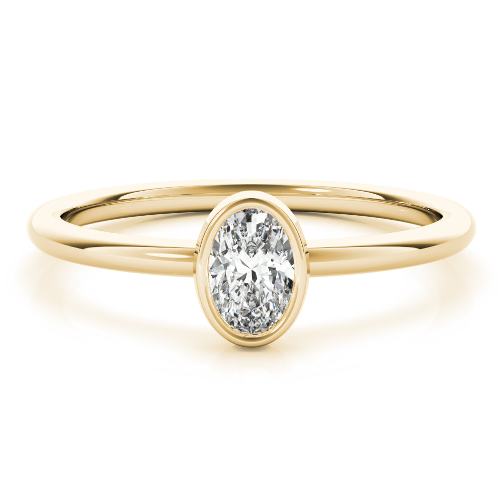 1/4 ct tw Oval Lab Grown Diamond Solitaire Ring in 14K Yellow Gold