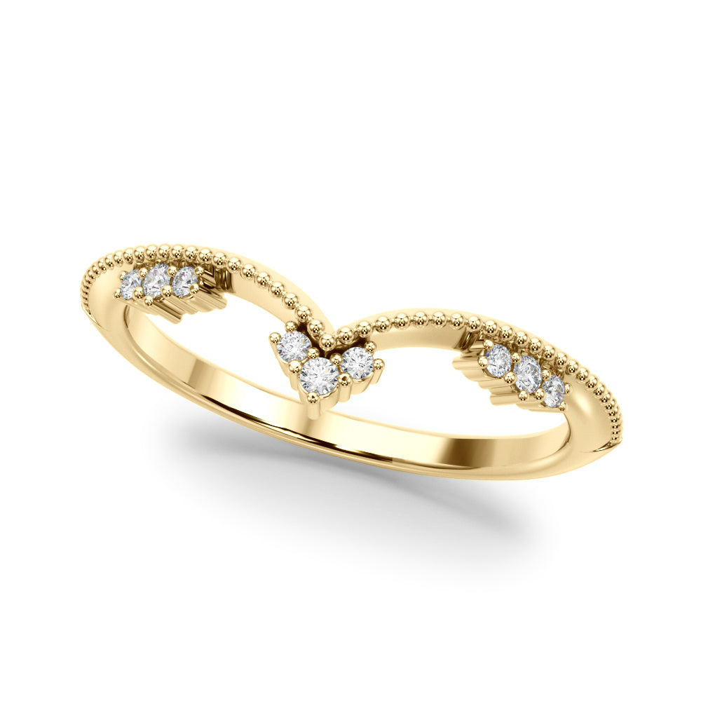 1/15 ct tw Lab Grown Diamond Wedding Band in 14K Yellow Gold