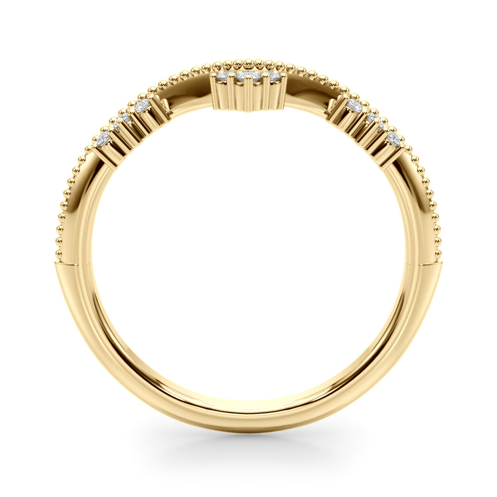 1/15 ct tw Lab Grown Diamond Wedding Band in 14K Yellow Gold