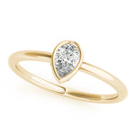 1/4 ct tw Pear Lab Grown Diamond Solitaire Ring in 14K Yellow Gold