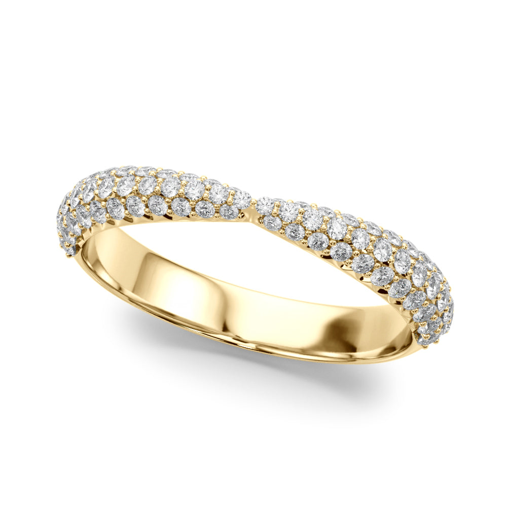 1/2 ct tw Lab Grown Diamond Wedding Band in 14K Yellow Gold