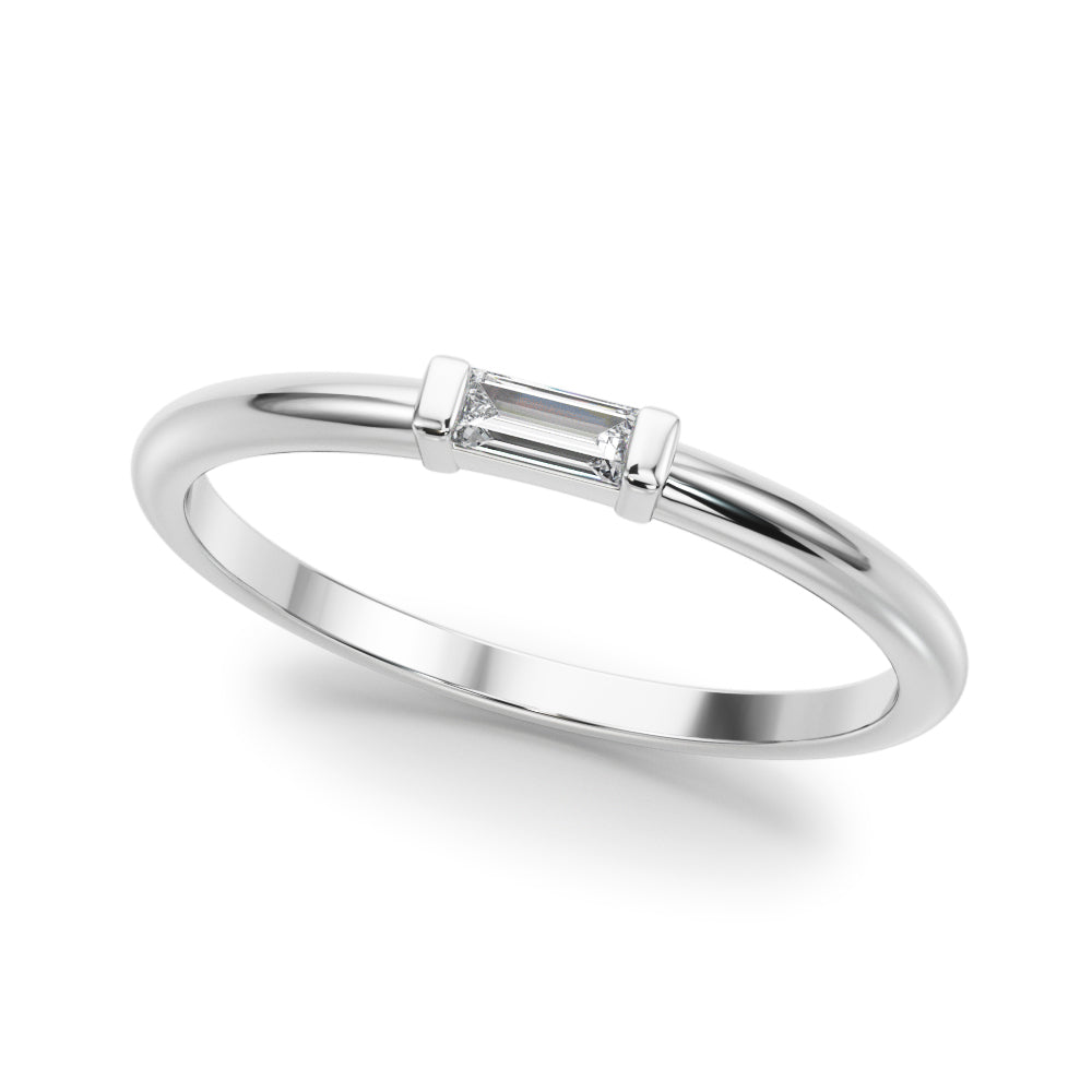 1/8 ct tw Baguette Lab Grown Diamond Wedding Band in 14K White Gold