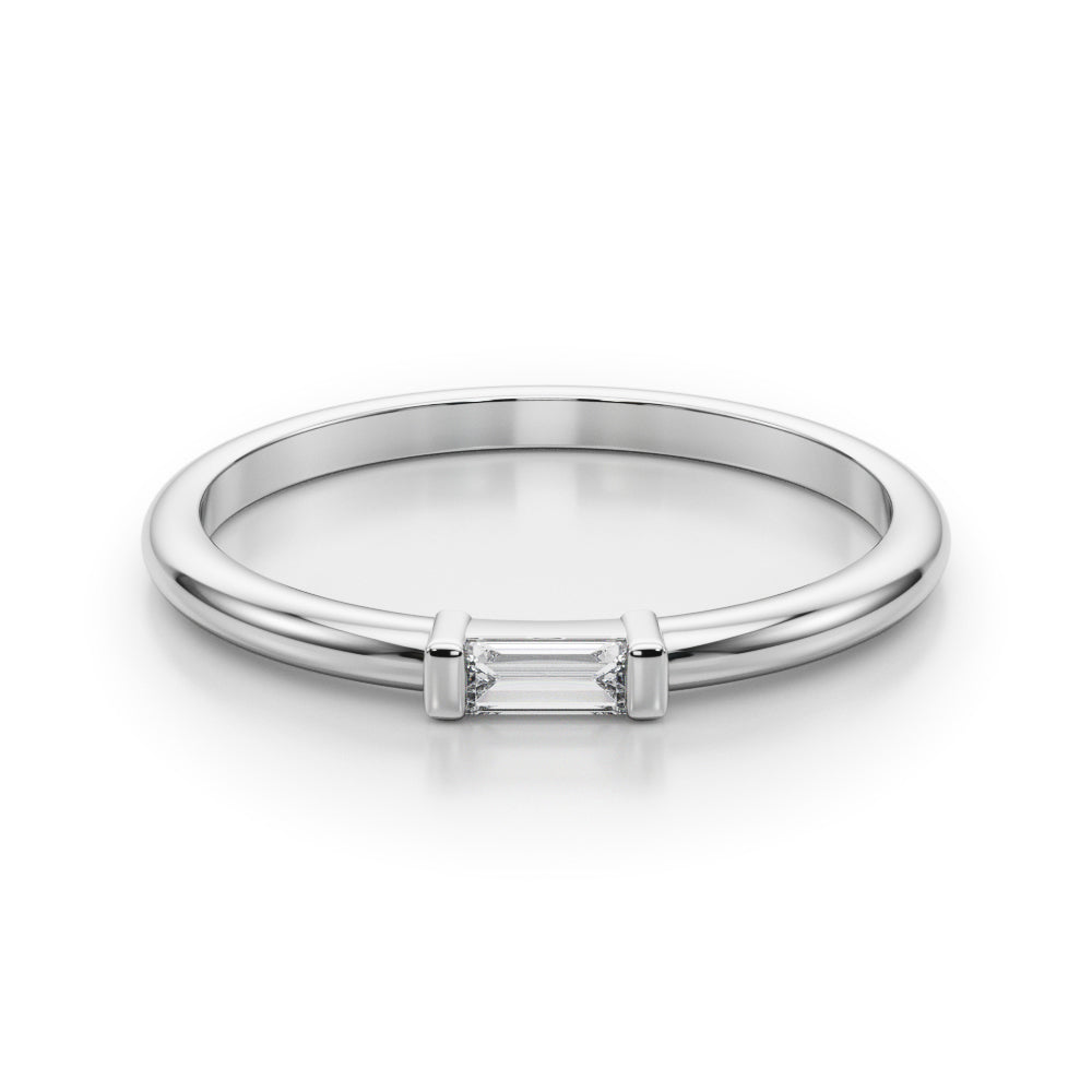 1/8 ct tw Baguette Lab Grown Diamond Wedding Band in 14K White Gold