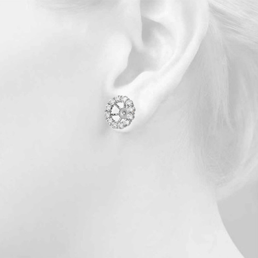 3/4 ct tw Lab Grown Diamond Earrings in 14K White Gold