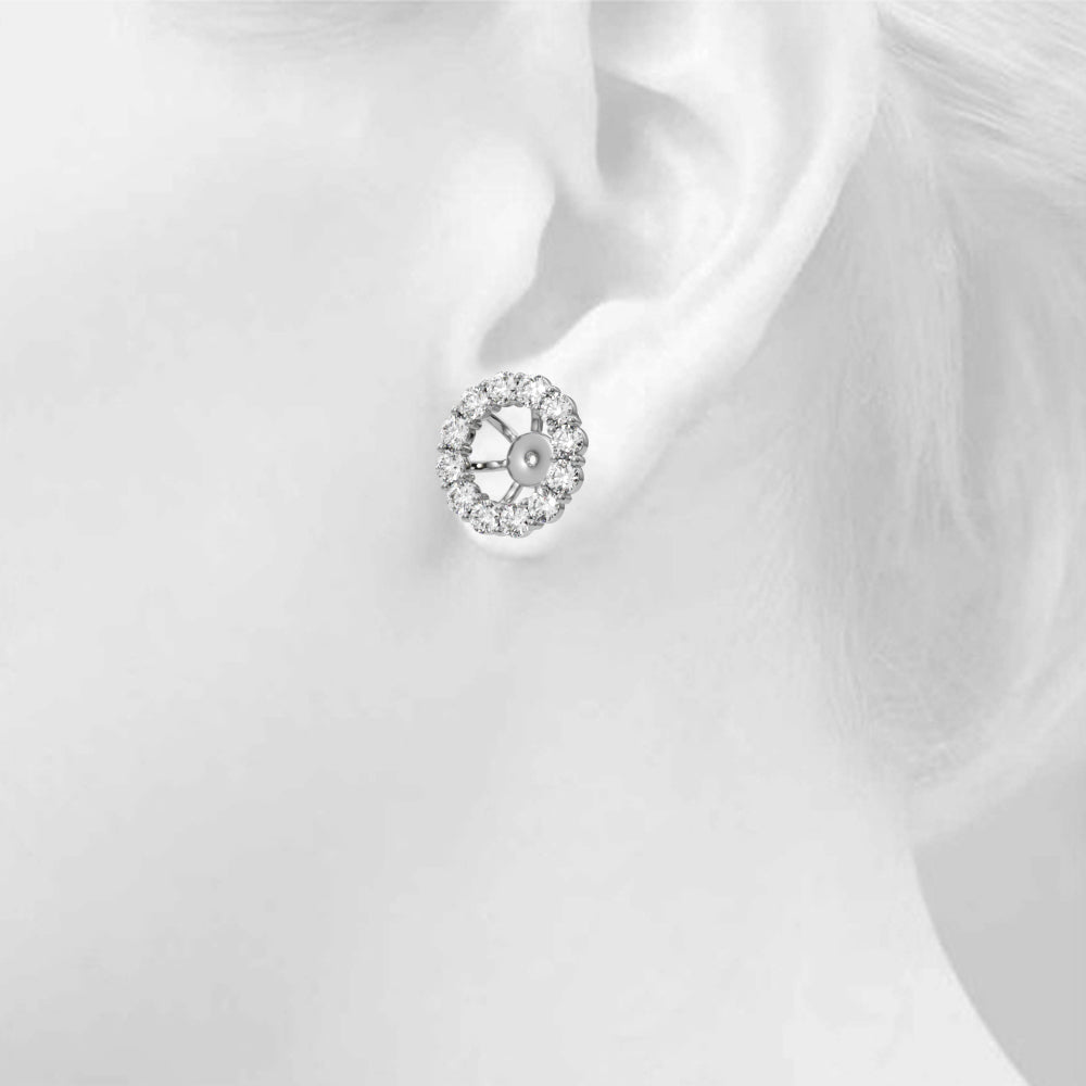 7/8 ct tw Lab Grown Diamond Earrings in 14K White Gold