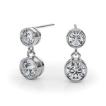 1 ct tw Round Lab Grown Diamond Earrings in 14K White Gold