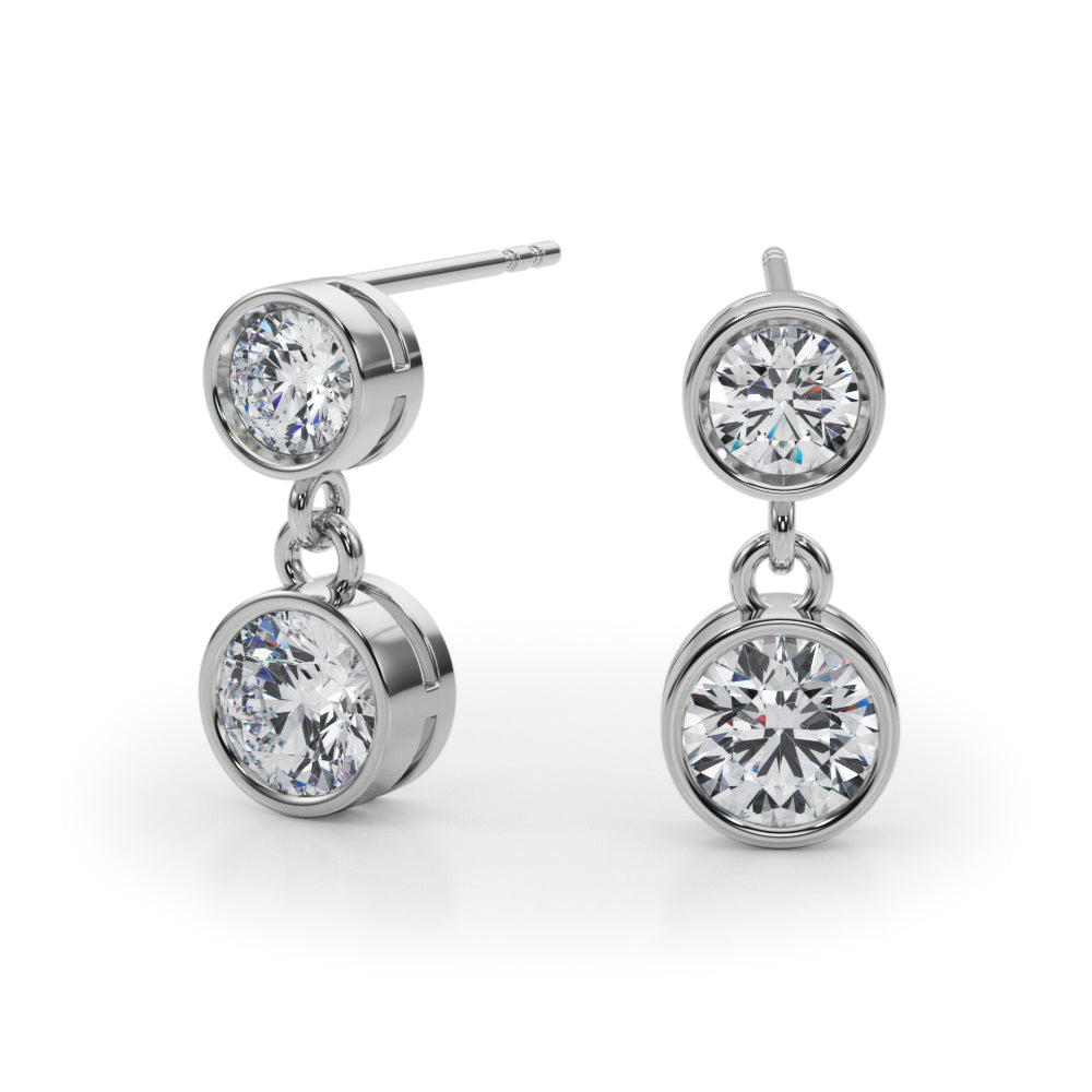 1 ct tw Round Lab Grown Diamond Earrings in 14K White Gold