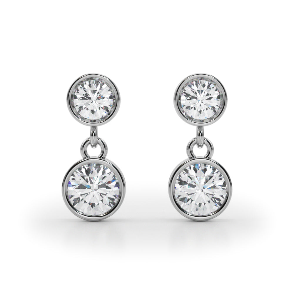 1 ct tw Round Lab Grown Diamond Earrings in 14K White Gold